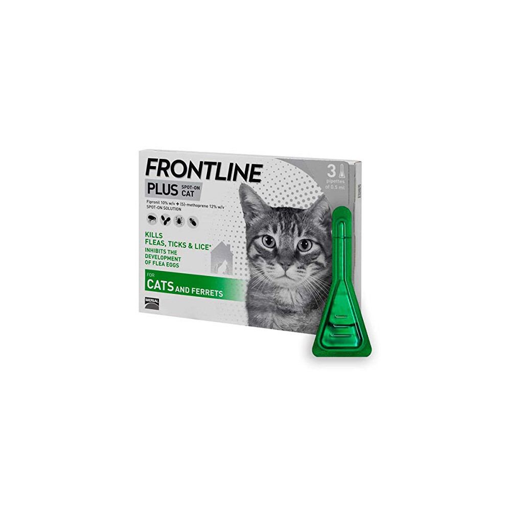 Frontline PLUS Spot On Cat Flea Treatment, 3 pipettes