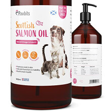 Pawbits Scottish Salmon Oil For Cats & Dogs (1 Litre) - Natural Omega 3+6+9, Healthy Coat & Immune System Fish Oil