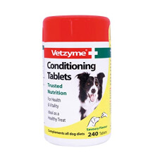 Vetzyme | Conditioning Dog Supplements, Promotes Health & Vitality | Supports Immune System | Nutritional Savoury Treat (240 Tablets)