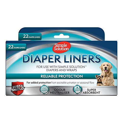 Simple Solution Disposable Dog Diaper Liners Ultra-Absorbency, Pack of 22