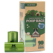 Pogi's Poop Bags - 10 Rolls (150 Dog Poo Bags) - Scented, Leak-Proof, Biodegradable Poo Bags for Dogs