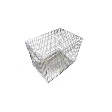 Ellie-Bo Dog Puppy Cage Large 36 inch Silver Folding 2 Door Crate with Non-Chew Metal Tray