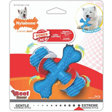 Nylabone Extreme Tough Dog Chew Toy X-Bone, Durable, Cleans Teeth, Beef Flavour, Small, for Dogs Up to 11 kg