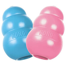 KONG - Puppy Toy Natural Teething Rubber - Fun to Chew, Chase & Fetch (Colour May Vary) - For Large Puppies