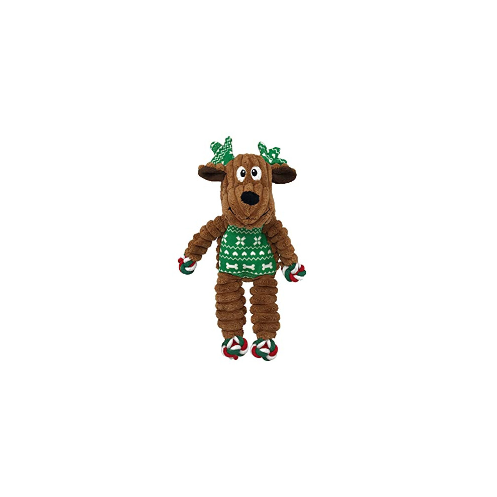 Kong - Holiday Floppy Knots Reindeer - Internal Knotted Ropes And Minimal Stuffing For Less Mess - For Small/Medium Dogs