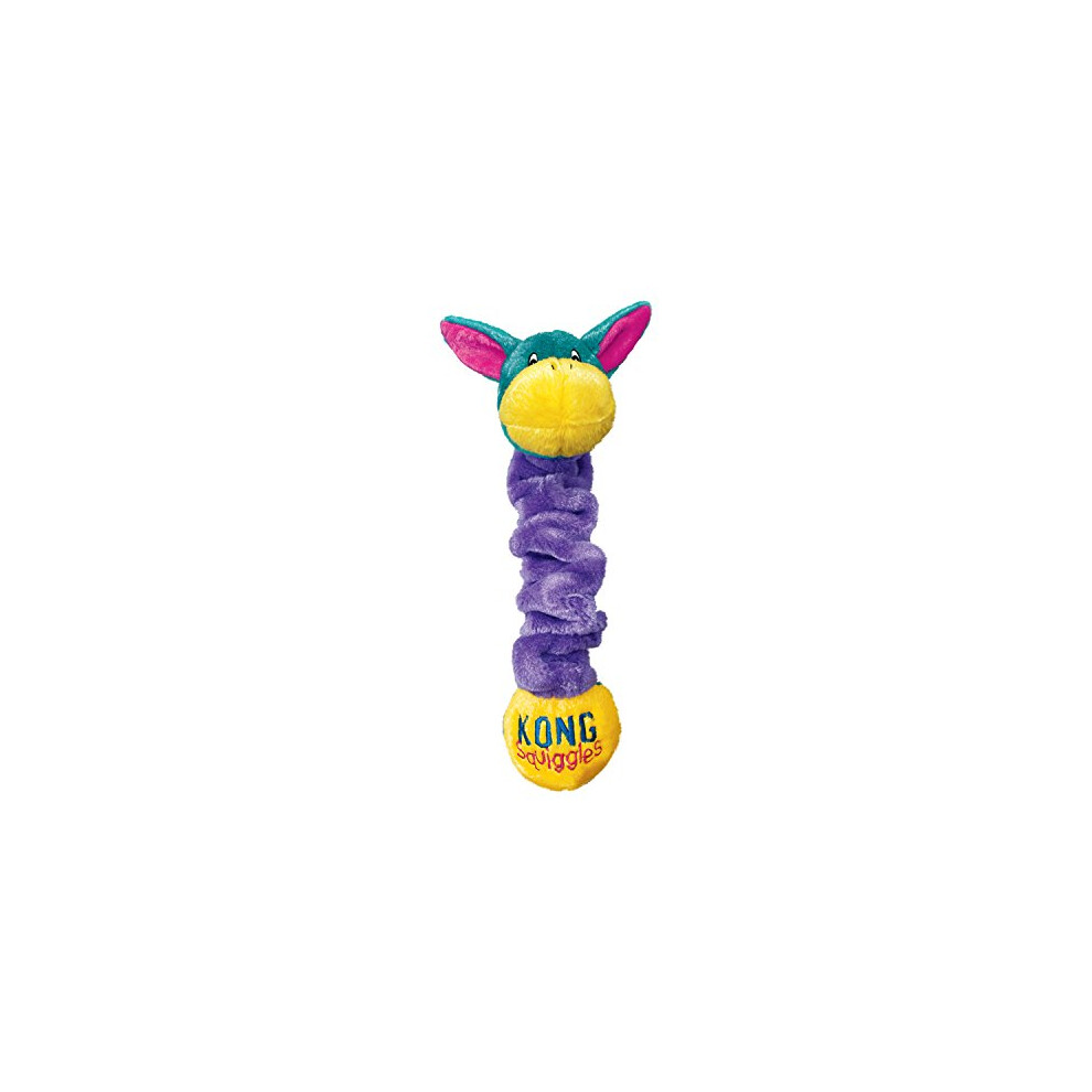 KONG - Squiggles - Stretchy Plush Dog Toy with Squeaker - For Large Dogs (Assorted Characters)