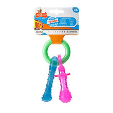 Nylabone Puppy Dog Teething Chew Toy Pacifier, Bacon Flavour, Extra Small, for Puppies Up to 7 kg