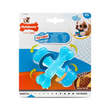 Nylabone Gentle Puppy Dog Teething X Bone Dental Chew Toy, Beef Flavour, Extra Small, for Puppies Up to 7 kg