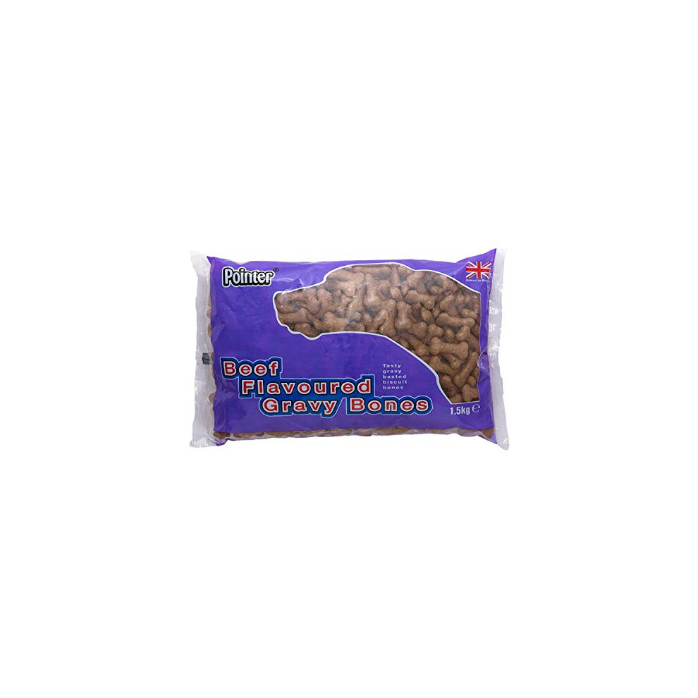 Fold Hill Pointer - Beef Flavoured Gravy Bones, Beefy Dog Treats, Tasty Gravy Dog Bones, 1.5Kg