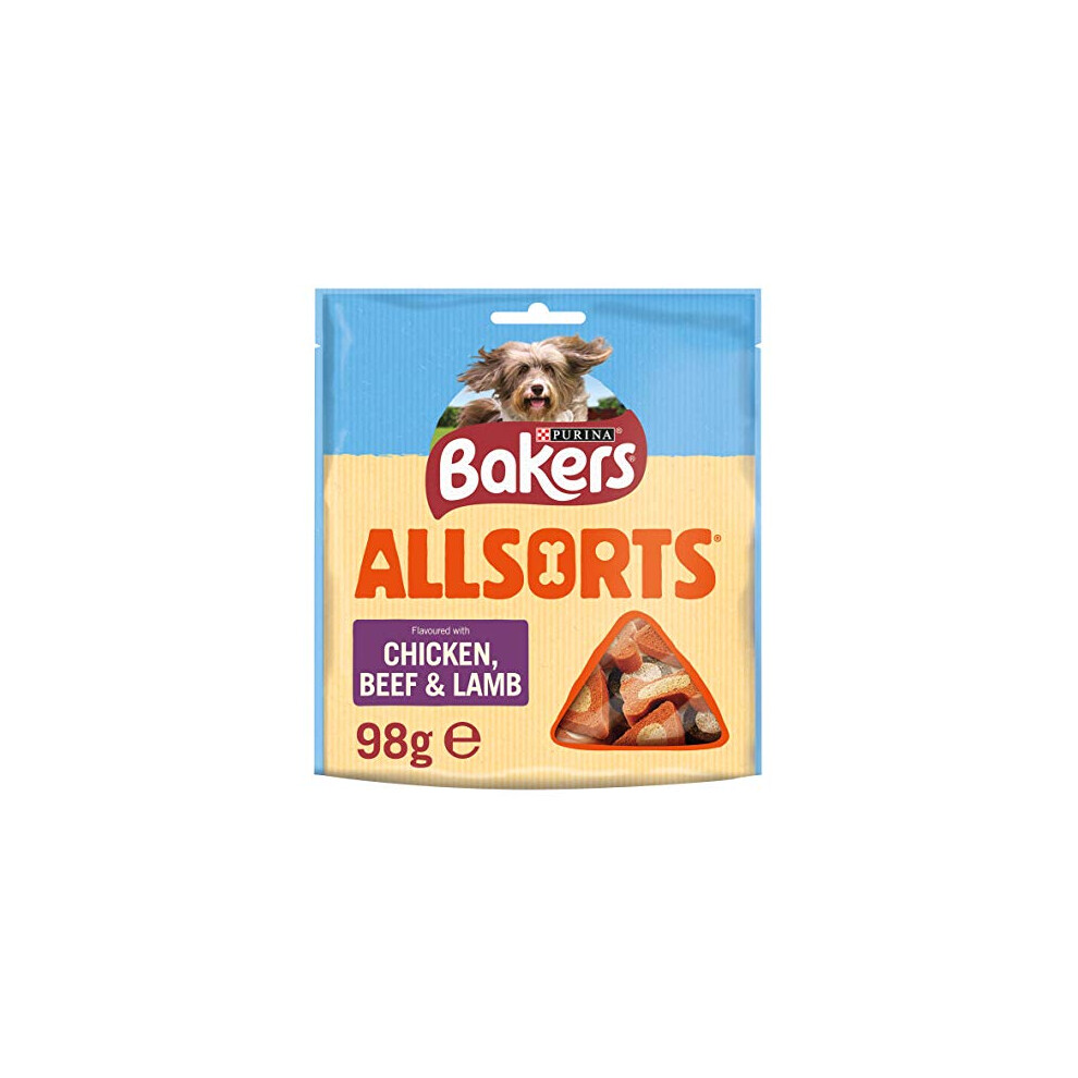 Bakers Allsorts Dog Treats Chicken & Beef 98g (Case of 6)