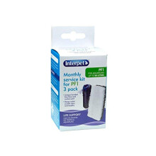 Interpet Monthly Service Kit for Interpet PF1 Aquarium Power Filter, floss and carbon bonded replacement foams (Pack of 3)