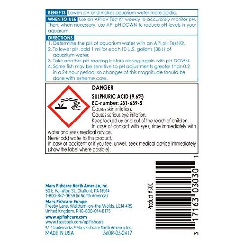 API pH DOWN Freshwater Aquarium Water pH Reducing Solution 118 ml Bottle 1