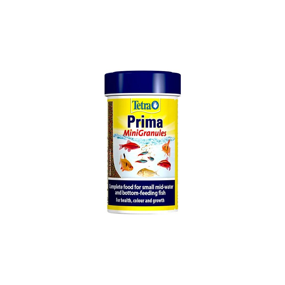 Tetra Prima Fish Food Mini Granules , Complete Fish Food for Small Mid-Water and Bottom-Feeding Fish, 100 ml