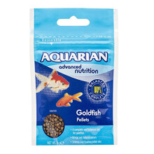 AQUARIAN Complete Nutrition, Aquarium Goldfish Food Pellets Also Suitable For Small Pond Fish, 28 g Bag