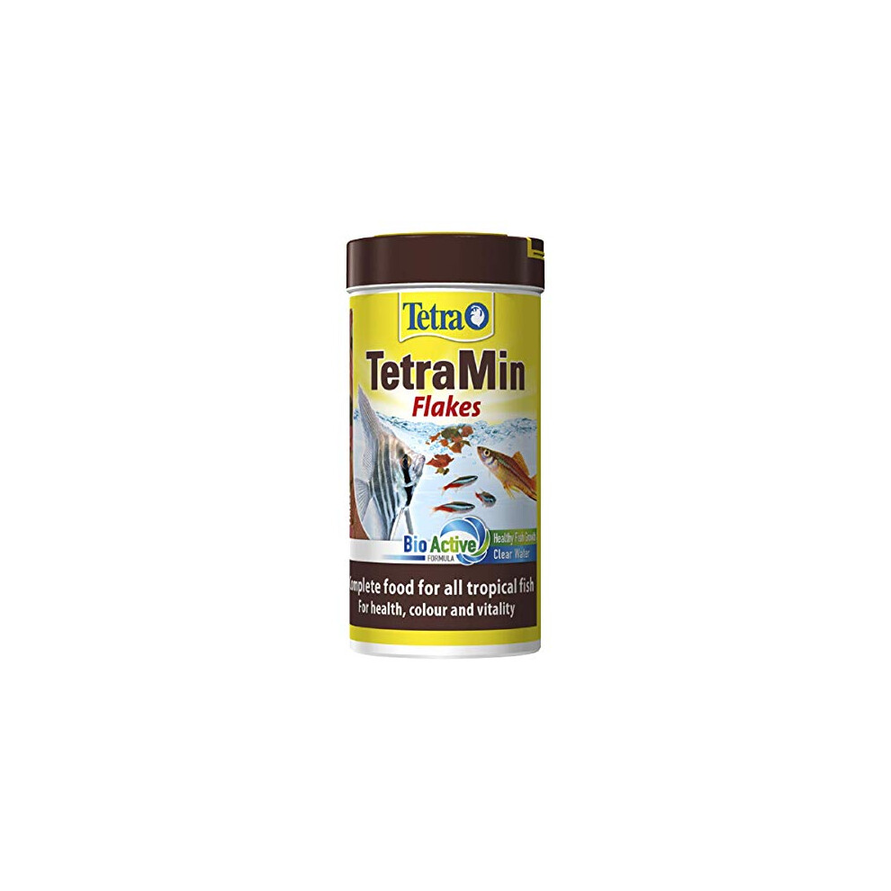 Tetra Min Fish Food Flakes, Complete and Varied Food for All Tropical Fish, 250 ml/52 g