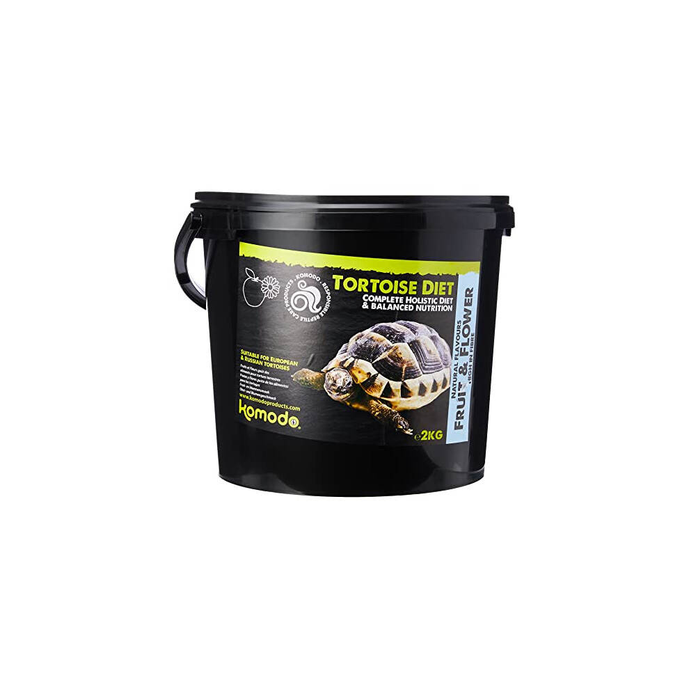 Komodo Complete Holistic Tortoise Diet Fruit and Flower 2kg, Balanced food for Tortoises, Natural Flavoured Tortoise Food