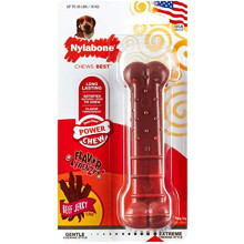 Nylabone Extreme Tough Dog Chew Toy Bone, Durable, Cleans Teeth, Beef Jerky Flavour, Medium, for Dogs Up to 16 kg