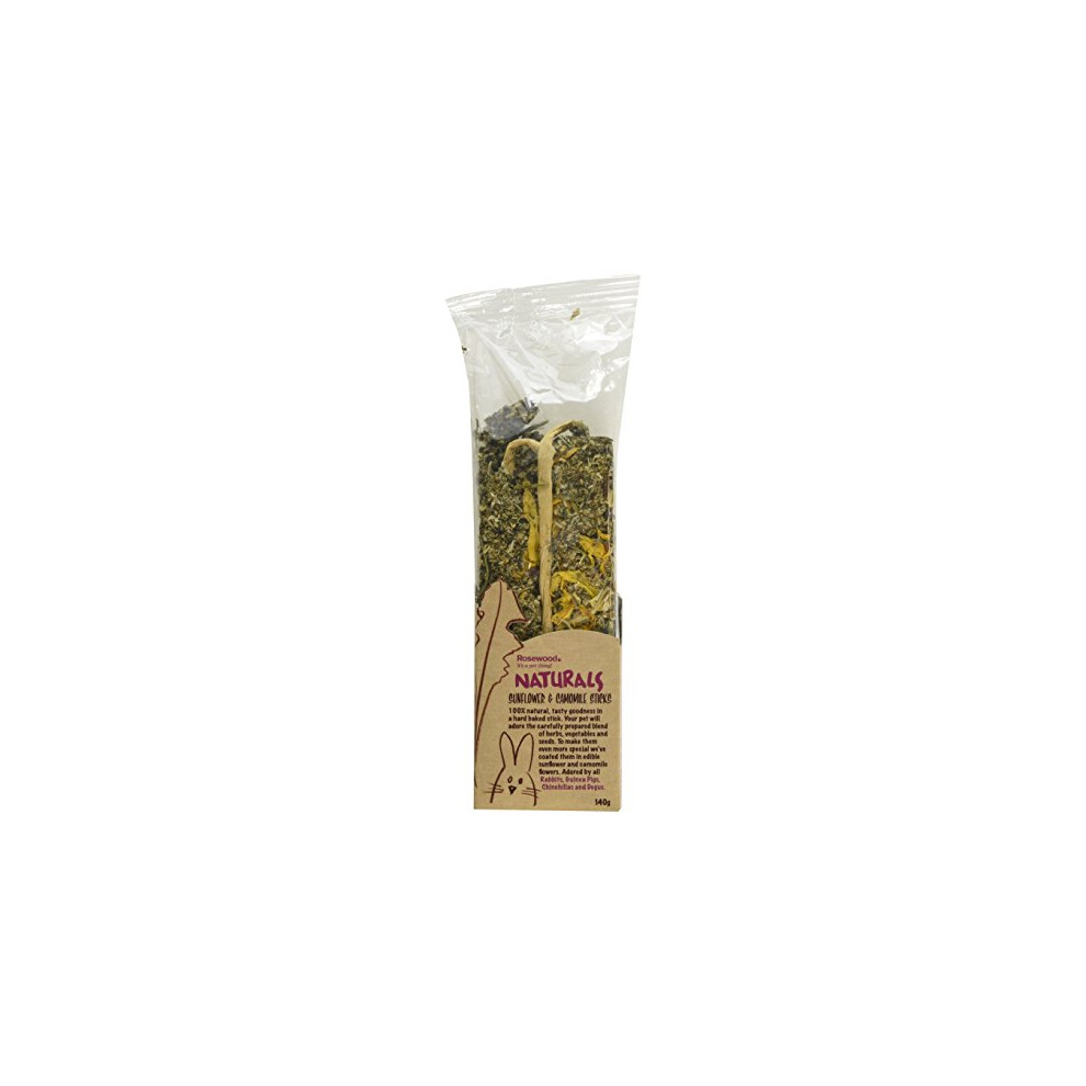 Rosewood Boredom Breaker Natural Treat Sunflower and Chamomile Sticks, transparent, 140 g