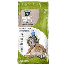back-2-nature Small Animal Bedding and Litter 30L - 99% Recycled Paper Pellets, Low Dust, Absorbs Moisture 10B2N30