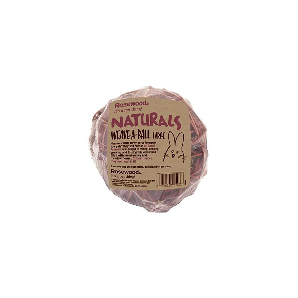 Rosewood Naturals Edible Gnaw Weave-A-Ball, Large, Clear