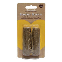 Rosewood Boredom Breaker Treat 'n' Gnaw Logs, Small, 2 Pieces, clear