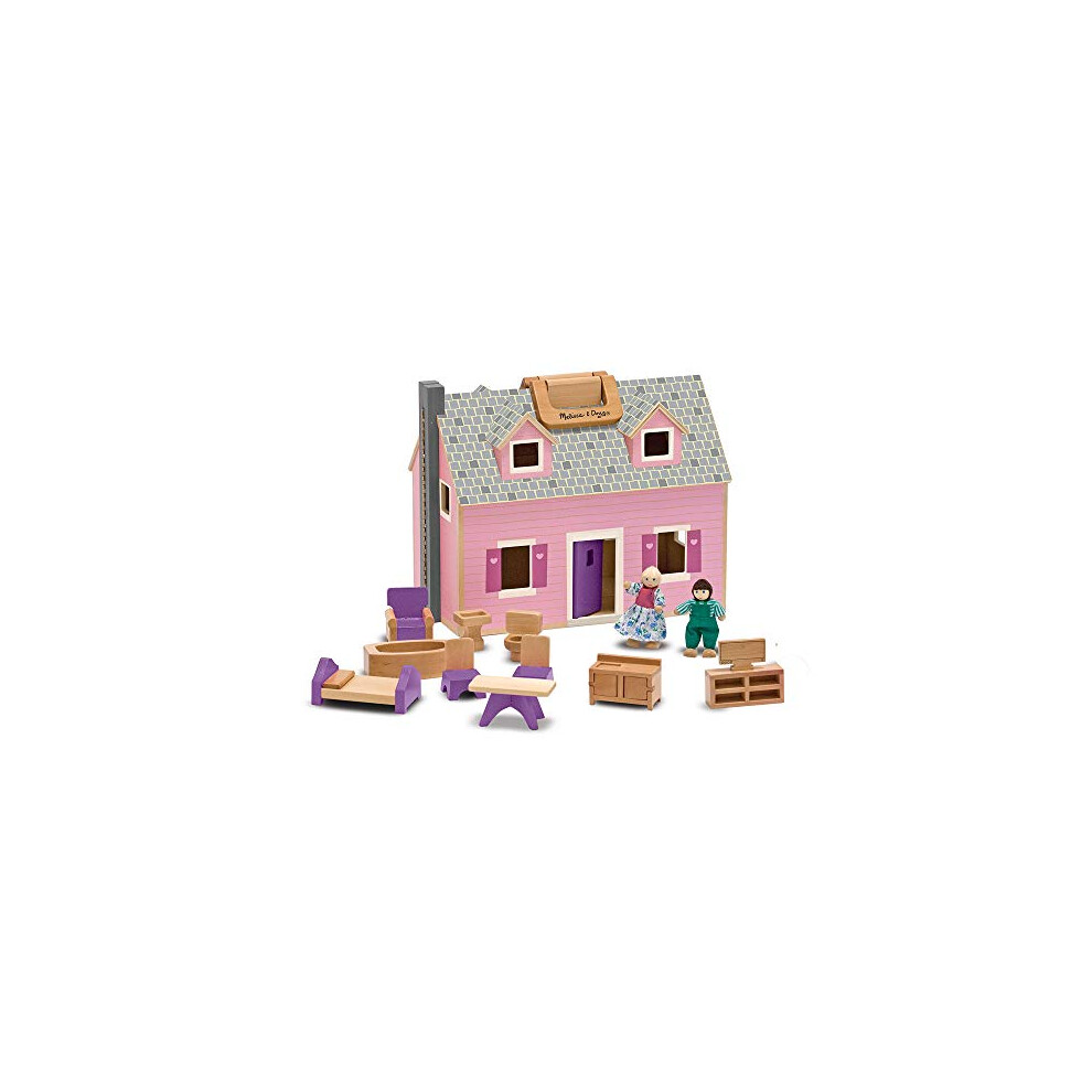 Melissa & Doug Fold & Go Dollhouse | Dollhouses & Dolls | Play Sets | 3+ | Gift for Boy or Girl