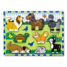 Melissa & Doug Pets Chunky Puzzle | Puzzles | Wooden Toy | 2+ | Gift for Boy or Girl