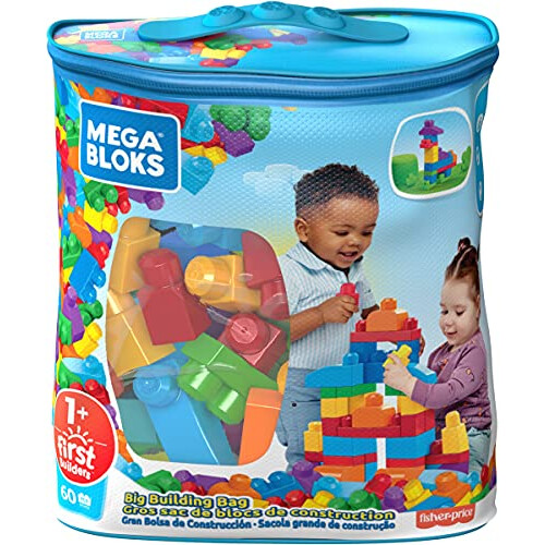 MEGA Mega Bloks First Builders Big Building Bag 60-pc Blue