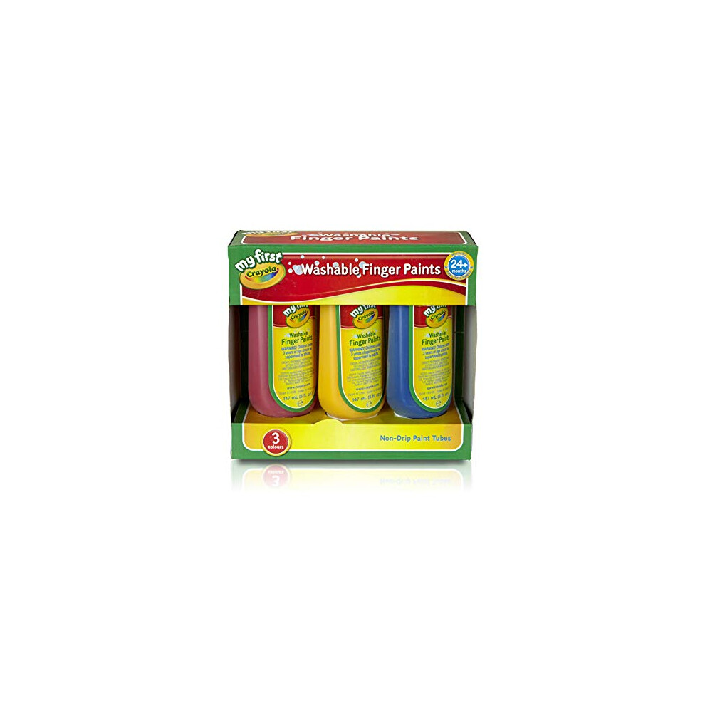 My First Crayola/Mini Kids Washable Finger Paint, Pack of 3, multicoloured, 81-8108