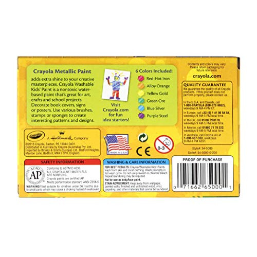 Crayola Crayola Paint and Clay Washable Metallic Paints 2