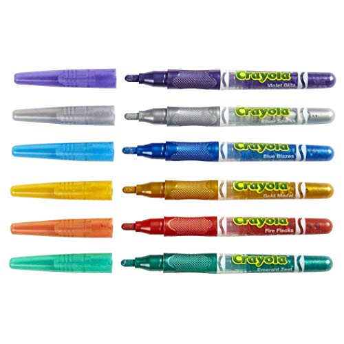 Crayola Crayola Glitter Markers, Assorted Colors, Gift, 6 Count (58-8629) 2
