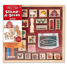 Melissa & Doug 18592 Stamp A Scene Farm | Arts & Crafts | Stamp Sets & Stencils | 4+ | Gift for Boy or Girl, Multicolor, One Size