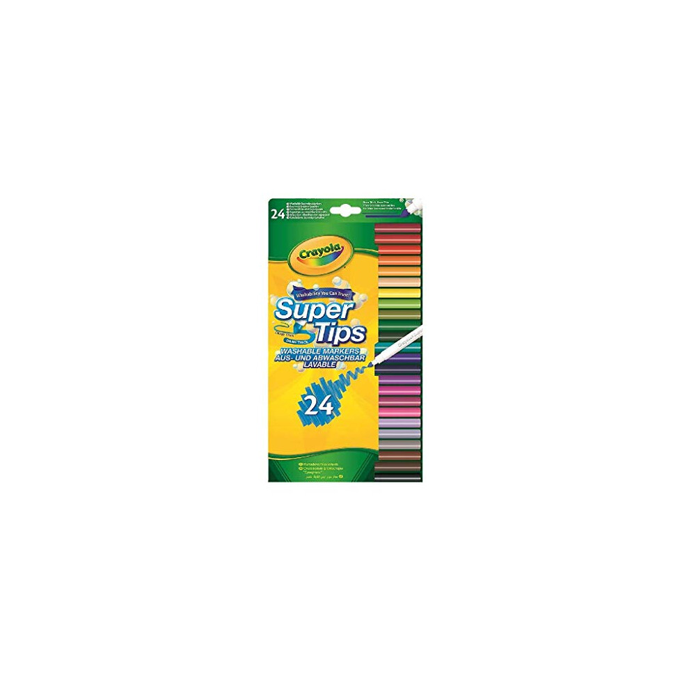 CRAYOLA SuperTips Washable Felt Tip Colouring Pens (Pack of 24)