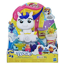 Play-Doh Tootie The Unicorn Ice Cream Set with 3 Non-Toxic Colors Featuring Color Swirl Compound