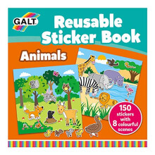 Galt 1005098 Reusable Sticker Book-Animals, Multicolor, 21 x 21 x 0.5cm Approx