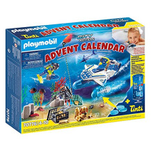 PLAYMOBIL Advent Calendar 70776 Bathtime Fun Police Diving Mission, For ages 4+