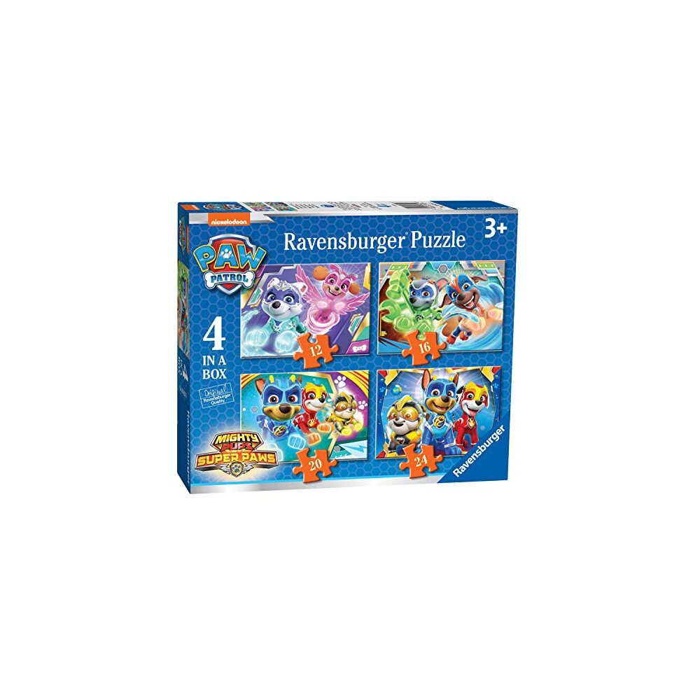 Ravensburger Paw Patrol Mighty Pups 4 in Box (12, 16, 20, 24 Pieces) Jigsaw Puzzles for Kids Age 3 Years Up