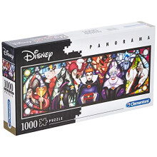 Clementoni - Disney Panorama Collection Villains - Jigsaw Puzzles 1000 pieces for Adults and Children, 10 Years old and up, Made in Italy, 39516