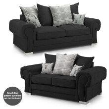 (Black, 3 + 2 Seater) Milan Scatter Back Sofa Sets