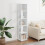 VidaXL vidaXL Corner Cabinet White Engineered Wood Standing Shelf Storage Cabinet 4