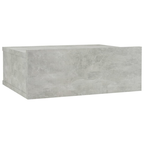 VidaXL vidaXL Floating Nightstand Concrete Grey Engineered Wood Wall-mounted Table 2