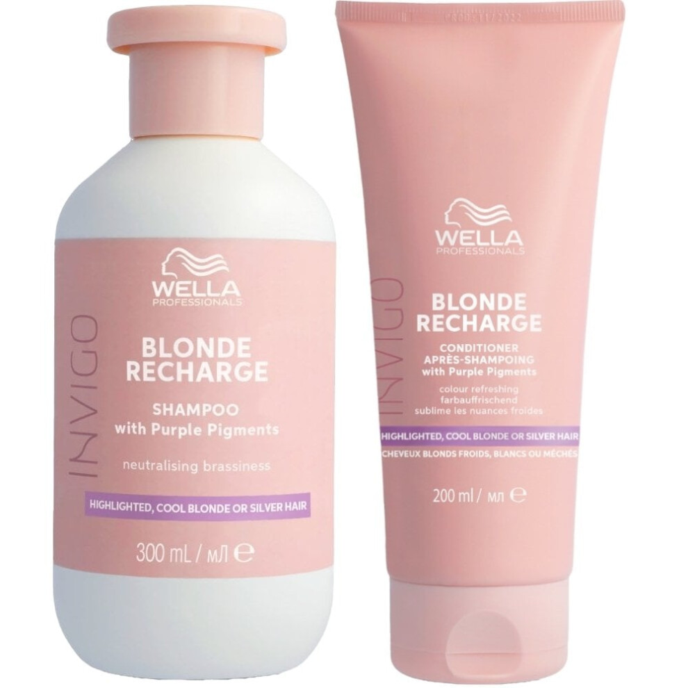 Wella INVIGO Recharge Cool Blonde Color Refreshing Shampoo 250ml and Conditioner 200ml