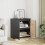 VidaXL vidaXL Solid Pinewood Side Cabinet Grey Home Sideboard Wooden Storage Cabinet 4