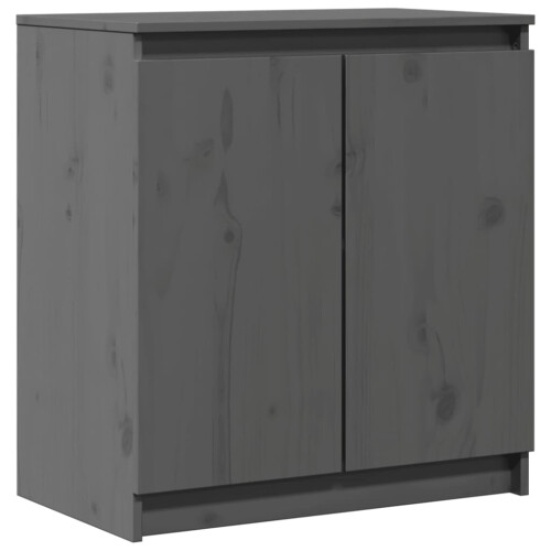 VidaXL vidaXL Solid Pinewood Side Cabinet Grey Home Sideboard Wooden Storage Cabinet 2