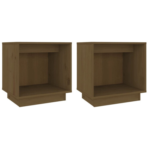 VidaXL (honey brown, 2) vidaXL 1/2x Solid Wood Pine Bedside Cabinet Storage Side Table Multi Colours 2
