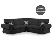 (Black, 5 Seater Corner) Milan Fullback Corner Sofa Range