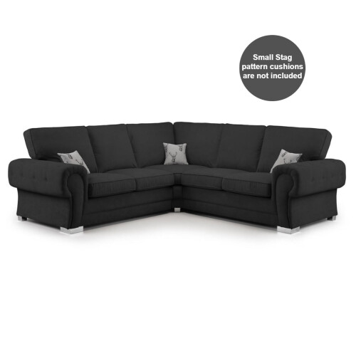 (Black, 5 Seater Corner) Milan Fullback Corner Sofa Range