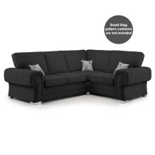 (Black, 4 Seater Corner Right Hand Facing) Milan Fullback Corner Sofa Range