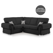 (Black, 4 Seater Corner Left Hand Facing) Milan Fullback Corner Sofa Range