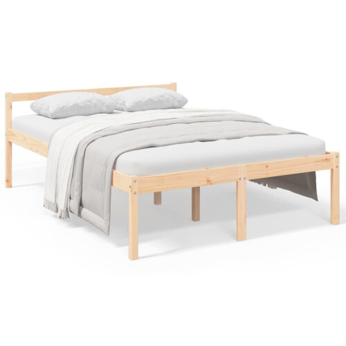 VidaXL (brown, 4ft small double) vidaXL Bed Frame Bedroom Bed Base Matress Foundation Bedstead Solid Wood Pine 2